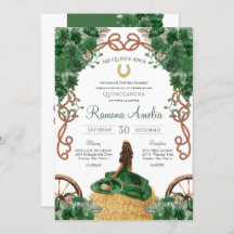 Western Ranch Emerald Green Floral Quinceañera
