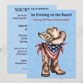 Invitation Western Ranch Spirit Patriotic US 250 Celebration