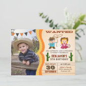 Invitation Western Recherché Cowboy Photo fête d'anniversaire (Debout devant)