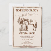 Invitation Western Retro Funky Hand Drawn Photo Wedding (Devant)