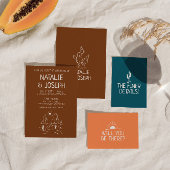 Invitation Western Retro Main tirée Désert Mariage moderne