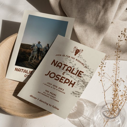 Invitation Western Retro Vintage Taureau Taureau Téméraire Ma