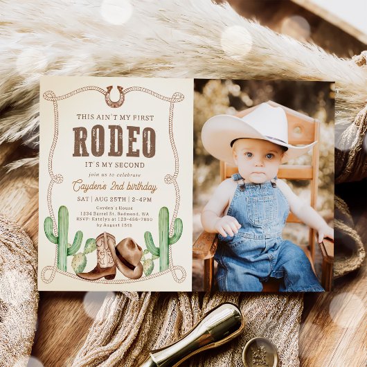 Invitation Western Rodeo 2e anniversaire Photo
