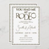 Invitation Western Rodeo Bridal Couples Douche (Devant / Derrière)