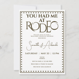 Invitation Western Rodeo Bridal Couples Douche