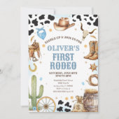 Invitation Western Rodeo Cowboy First Rodeo 1st Birthday (Devant)