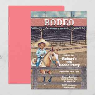 Invitation Western Rodeo Cowboy Personnalisé Anniversaire