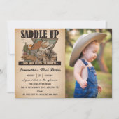 Invitation Western Rodeo Cowboy Premier Rodéo photo d'anniver (Devant)