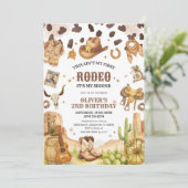 Invitation Western Rodeo Cowboy Second Rodeo 2nd Birthday (Debout devant)