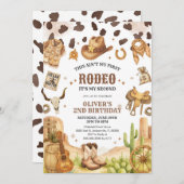 Invitation Western Rodeo Cowboy Second Rodeo 2nd Birthday (Devant / Derrière)