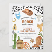 Invitation Western Rodeo Cowboy Second Rodeo 2nd Birthday (Devant)