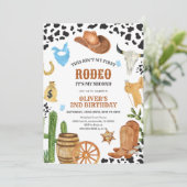 Invitation Western Rodeo Cowboy Second Rodeo 2nd Birthday (Debout devant)