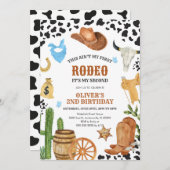 Invitation Western Rodeo Cowboy Second Rodeo 2nd Birthday (Devant / Derrière)