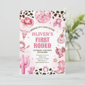 Invitation Western Rodeo Cowgirl First Rodeo 1st Birthday (Debout devant)