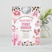 Invitation Western Rodeo Cowgirl First Rodeo 1st Birthday (Debout devant)