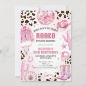 Invitation Western Rodeo Cowgirl Second Rodeo 2nd Birthday (Devant)