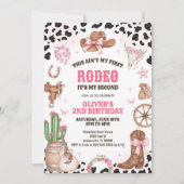 Invitation Western Rodeo Cowgirl Second Rodeo 2nd Birthday (Devant)