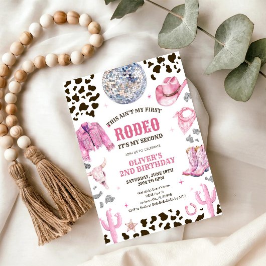 Invitation Western Rodeo Cowgirl Second Rodeo 2nd Birthday