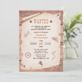 Invitation Western Rodeo Rustique Recherché Anniversaire (Debout devant)