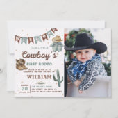 Invitation Western Rodeo Wild West Cowboy Photo d'anniversair (Devant)