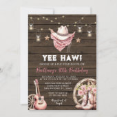 Invitation Western Rustic 21ème, 30ème, 40ème, Anniversaire d (Devant)