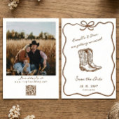 Invitation Western Rustic boho photo QR Code Save the Date  I