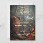 Invitation Western Rustic Boots & Beers Fête des mariées (Devant)