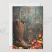 Invitation Western Rustic Boots & Beers Fête des mariées (Dos)