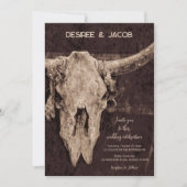 Invitation Western Rustic Brown Pays Rodeo Taureau (Devant)