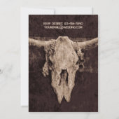 Invitation Western Rustic Brown Pays Rodeo Taureau (Dos)