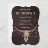 Invitation Western Rustic Brown Pays Rodeo Taureau (Devant)