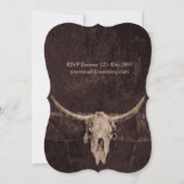 Invitation Western Rustic Brown Pays Rodeo Taureau (Dos)