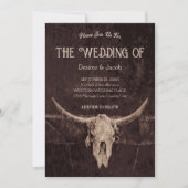 Invitation Western Rustic Brown Pays Rodeo Taureau (Devant)