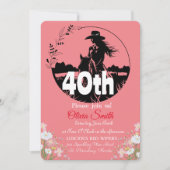 Invitation Western Rustic Country Fleur sauvage 40e anniversa (Devant)