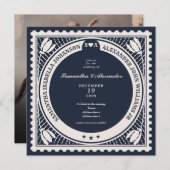 Invitation Western Rustic Country QR Code Vintage Wedding (Devant / Derrière)