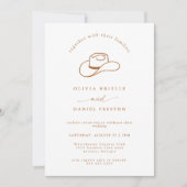 Invitation Western Rustic Cowboy Hat Photo Wedding (Devant)