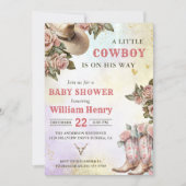 Invitation Western Rustic Floral Baby shower Party (Devant)