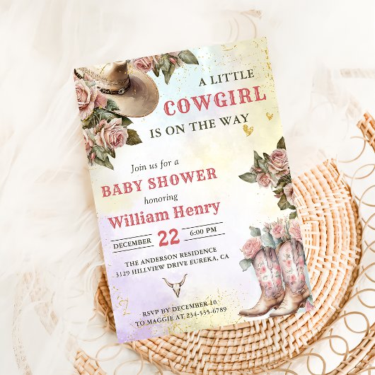Invitation Western Rustic Floral Baby shower Party