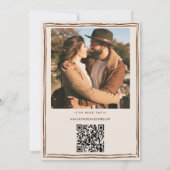 Invitation Western Rustic Hand Drawn Photo QR Code Wedding (Dos)