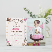 Invitation Western Rustic Premier anniversaire Rodeo Photo (Debout devant)
