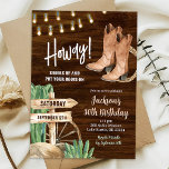 Invitation Western Rustic Wood Cowboy Homme Anniversaire<br><div class="desc">Western Rustic Wood Cowboy Homme Anniversaire Invitation</div>