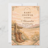 Invitation Western Saddle Desert Baby Shower (Devant)