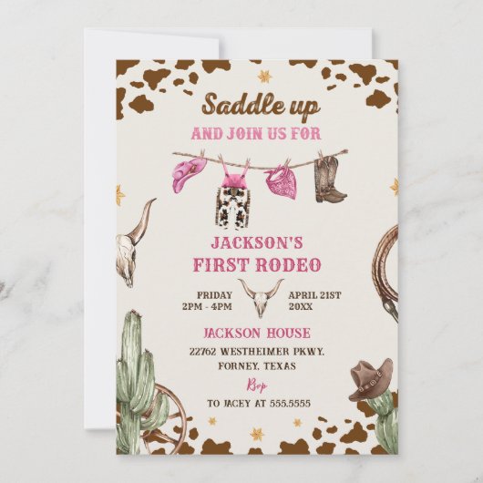 Invitation Western Saddle Up Et Rejoignez-Nous Pour Anniversa (Devant)