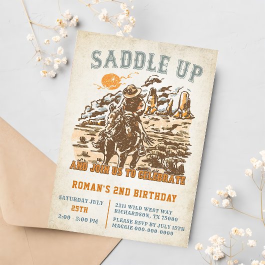 Invitation Western Saddle Up Et Rejoignez-Nous Pour Anniversa