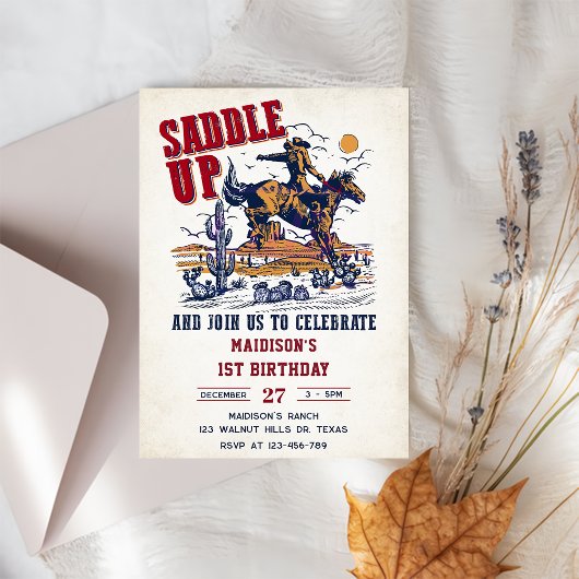Invitation Western Saddle Up Et Rejoignez-Nous Pour Anniversa