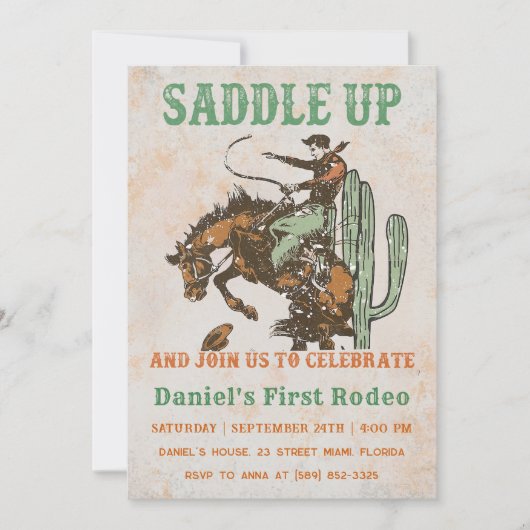 Invitation Western Saddle Up Et Rejoignez-Nous Pour Anniversa (Devant)