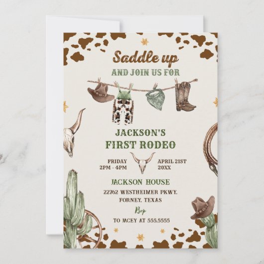 Invitation Western Saddle Up Et Rejoignez-Nous Pour Anniversa (Devant)