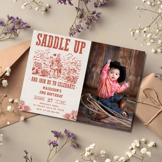 Invitation Western Saddle Up Et Rejoignez-Nous Pour Photo Ann