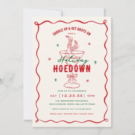 Invitation Western Saddle Up Holiday Hoedown Party (Devant)