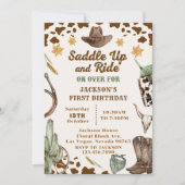 Invitation Western Saddup Et Circuler Pour Anniversaire (Devant)